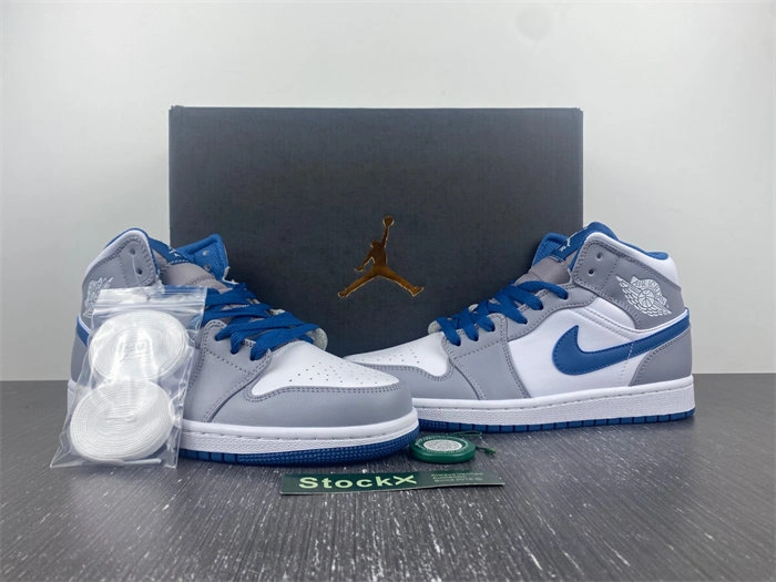 Comfortable Jordan 1 Mid True Blue Cement DO8423- 3690